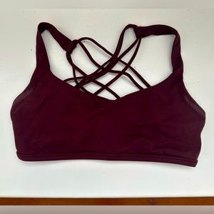 Burgundy lulu free to be sports bra